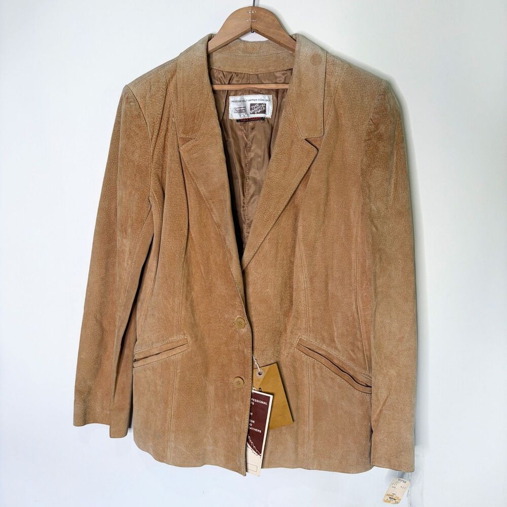Vintage Sears Pig Suede Blazer NWT Size 16 Made Yugoslavia